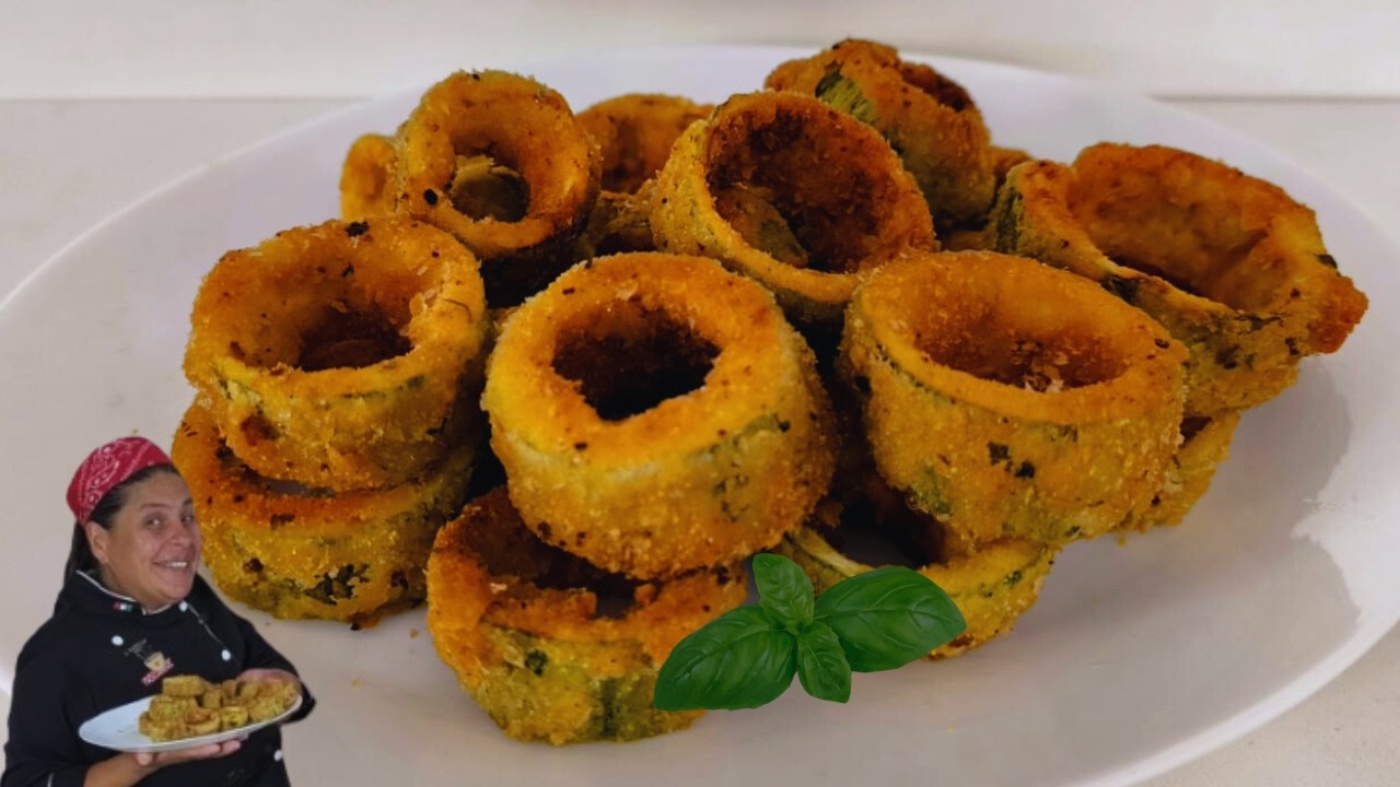 ANÉIS DE ABOBRINHA CROCANTES E SAUDÁVEIS  PETISCO FÁCIL E DELICIOSO  Receitas a Jato