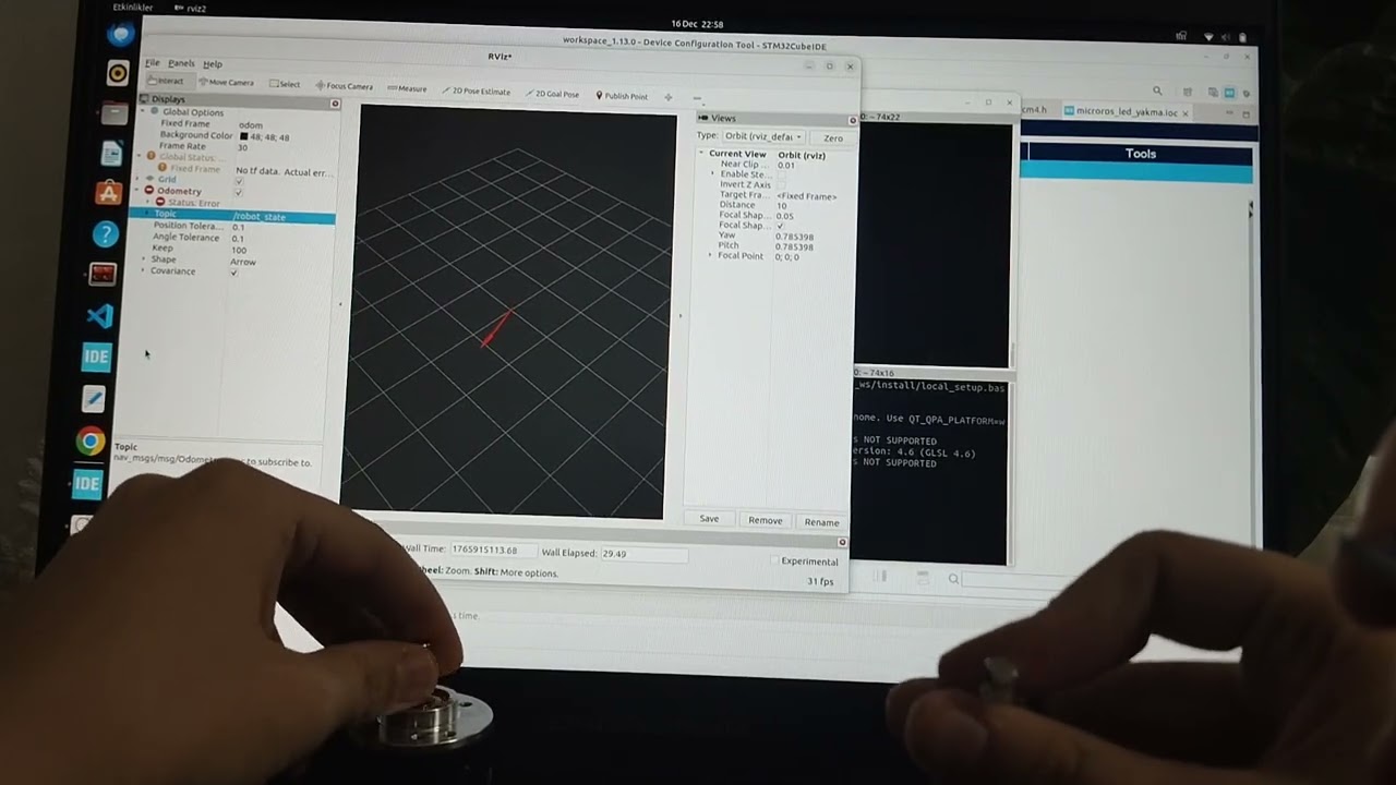 IMU Verisi Okuma, Filtreleme ve Encoder ile B&uuml;t&uuml;nleştirerek microROS &Uuml;zerinden Topicler yayınlama