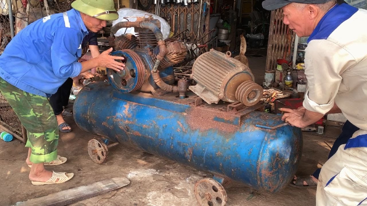 Restoration Old Rusty Air Compressor // PUMA - Restore BIG Air Compressor Taiwan