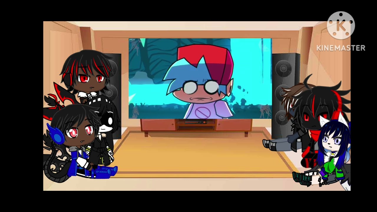 Weirdest gang react to vs retrospecter fnf part 1 / gacha club 