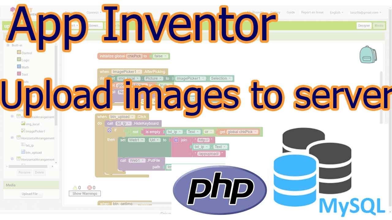 app inventor upload image to server php mysql