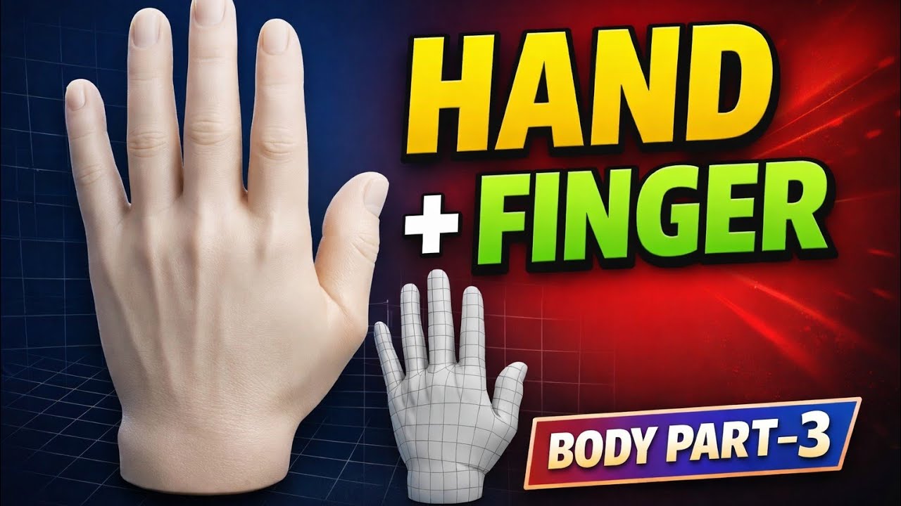 Body Part-3 | Hand & Finger Modeling | Daily 3d Learning.