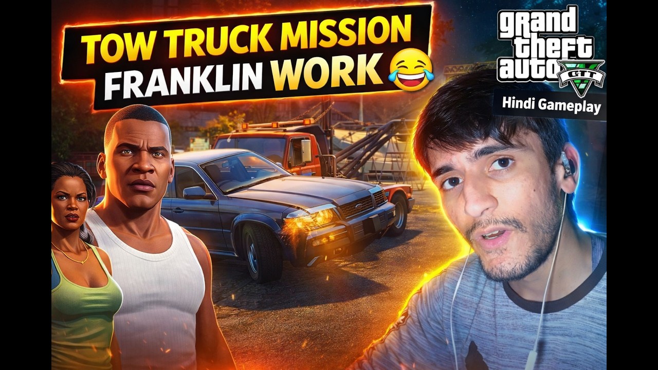 Franklin Tow Truck Job 😅 | GTA 5 Pulling Favors Mission | Hindi Gameplay