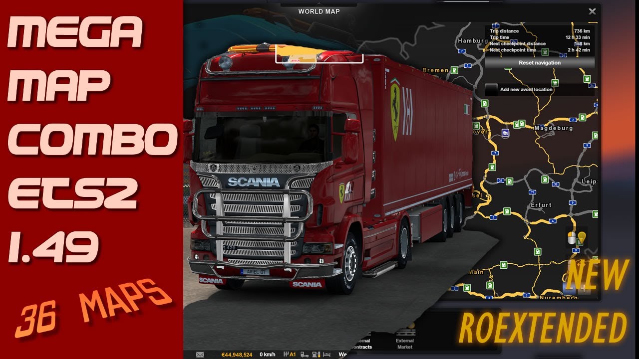 36 Maps Mega Map Combo ETS2 1.49 with new Roextended 4.1, Promods 2.68  - Fixes and Tutorial