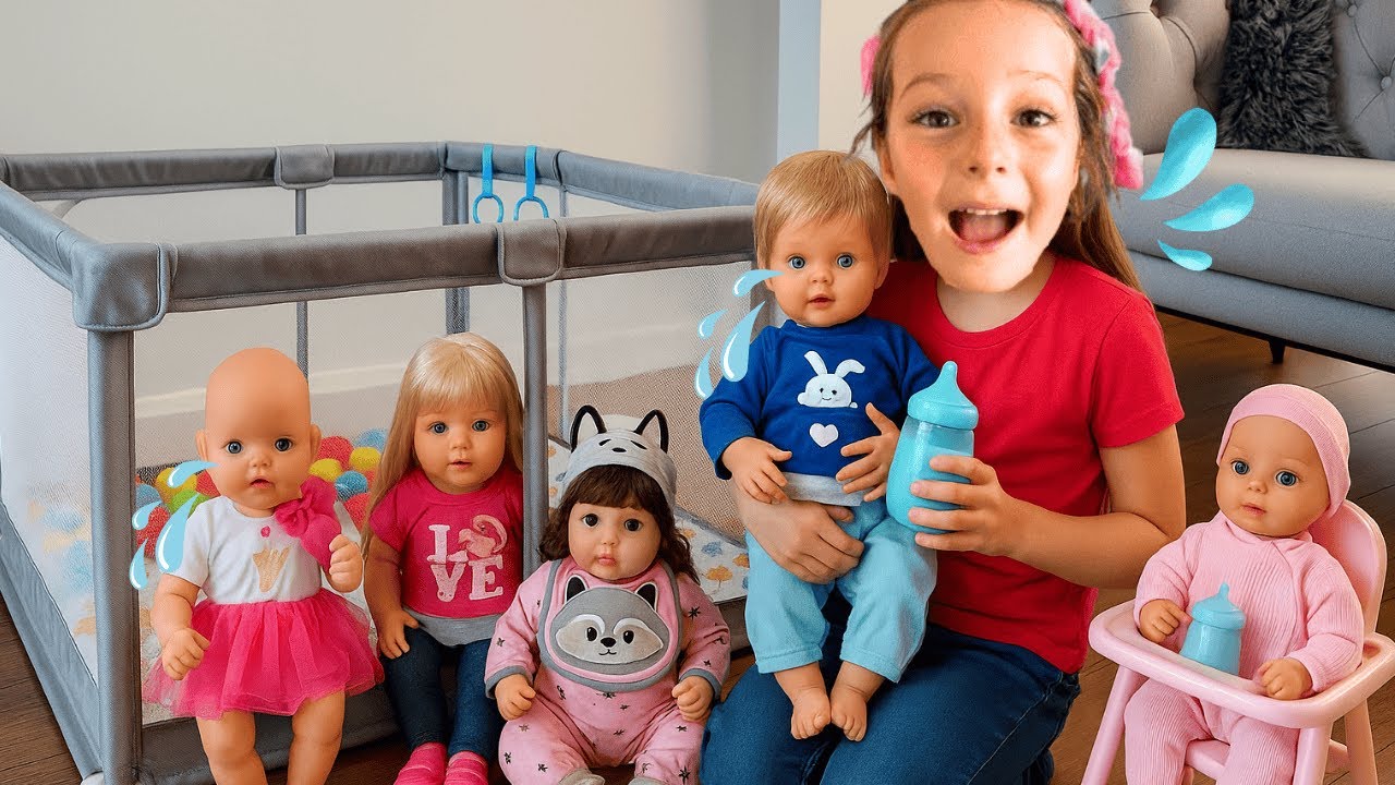 ADA İLE BEBEKLERİNE OYUN PARKI KURDUK!CİCCİOBELLO &Ccedil;OK HASTA!Bebek Bakma Oyunu,Baby Doll Kız Evcilik