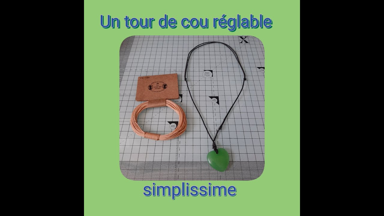 Tour de cou réglable simplissime, 1 cordon suffit (Aventurine)