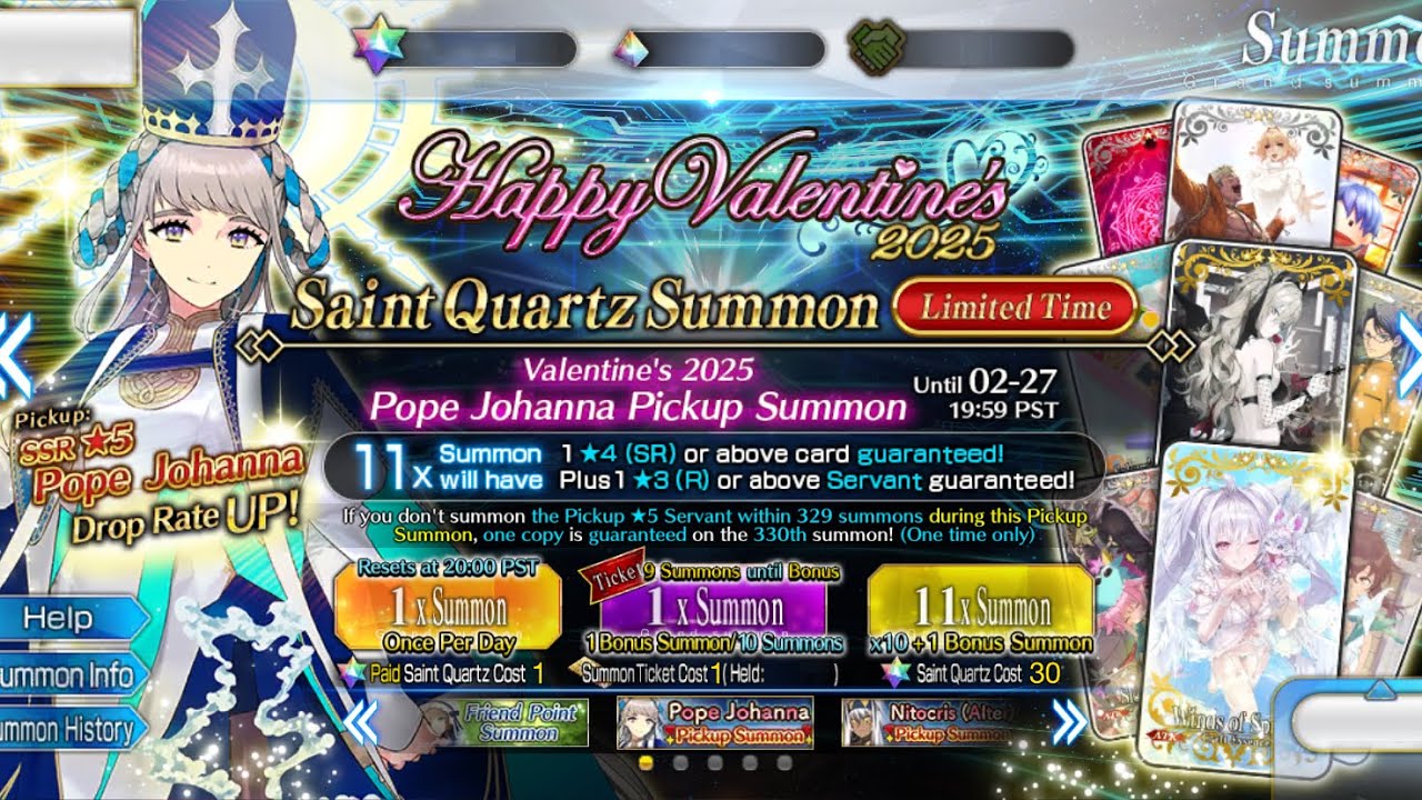 Fate/Grand Order | Happy Valentine’s 2025 | Pope Johanna Pickup Summon