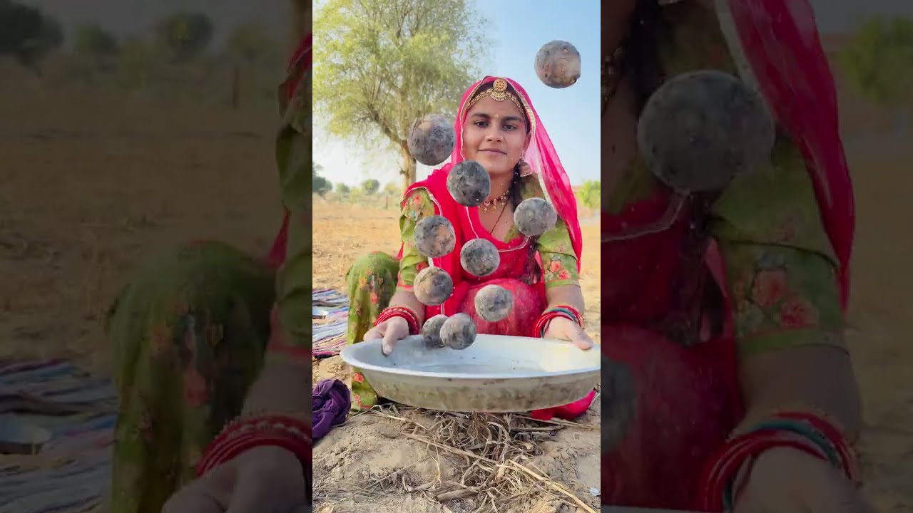 राजस्थानी दाल बाटी का वीडियो #daalbati #rajasthani #villagelife #food #recipe 