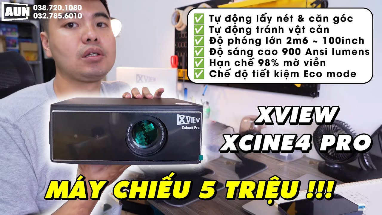 Xview Xcine4 Pro/Máy chiếu 5tr đồng, không những có độ sáng cao mà còn hoàn toàn tự động thông minh