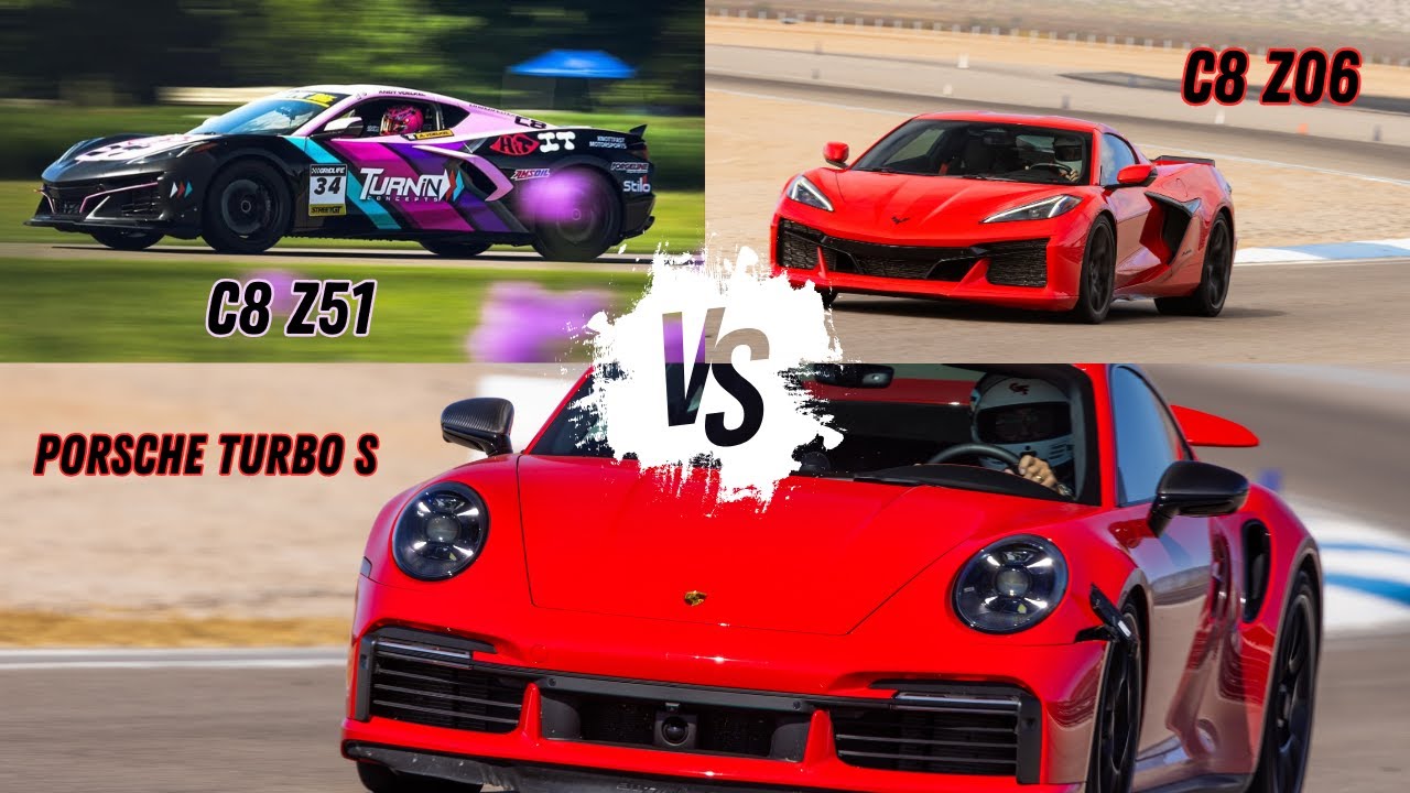 C8 vs C8Z06 vs Porsche Turbo S... (Surprising Winner!!)