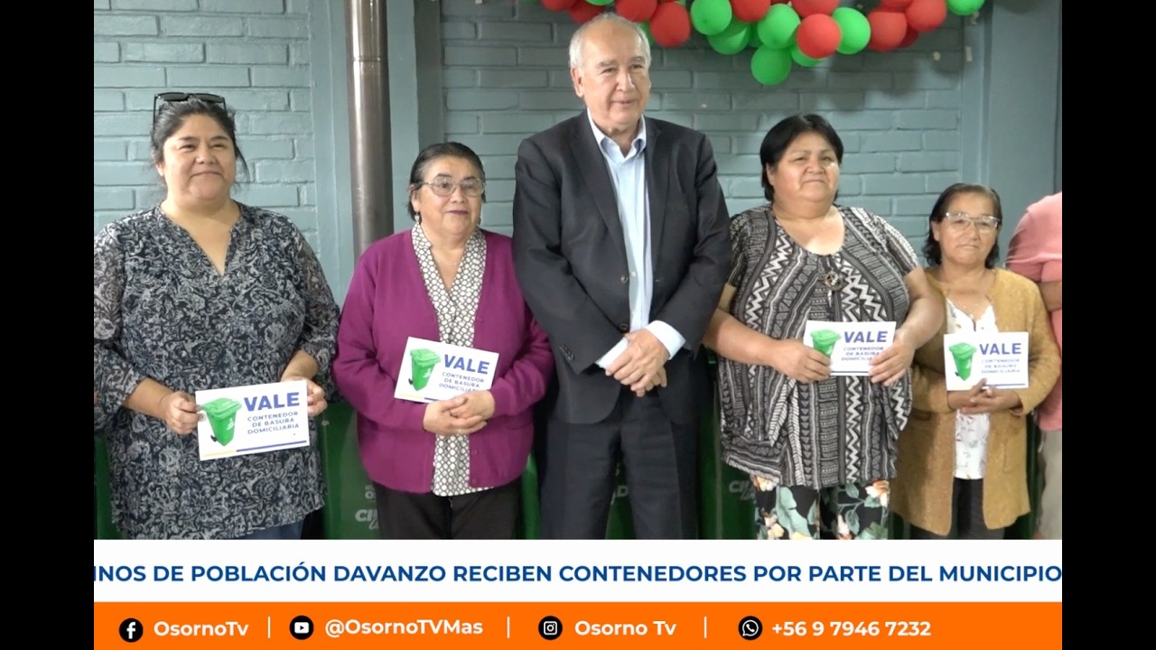 MUNICIPIO ENTREGA CONTENEDORES DE RESIDUOS A VECINOS DE POBLACIÓN DAVANZO EN RAHUE DOS.