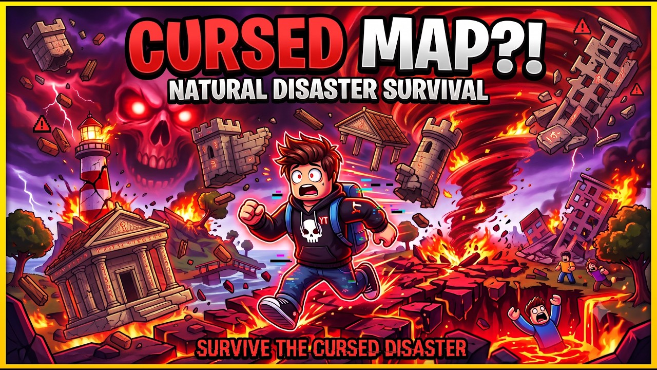 Playing Roblox Natural Disaster Survival! (CURSED MAP!)