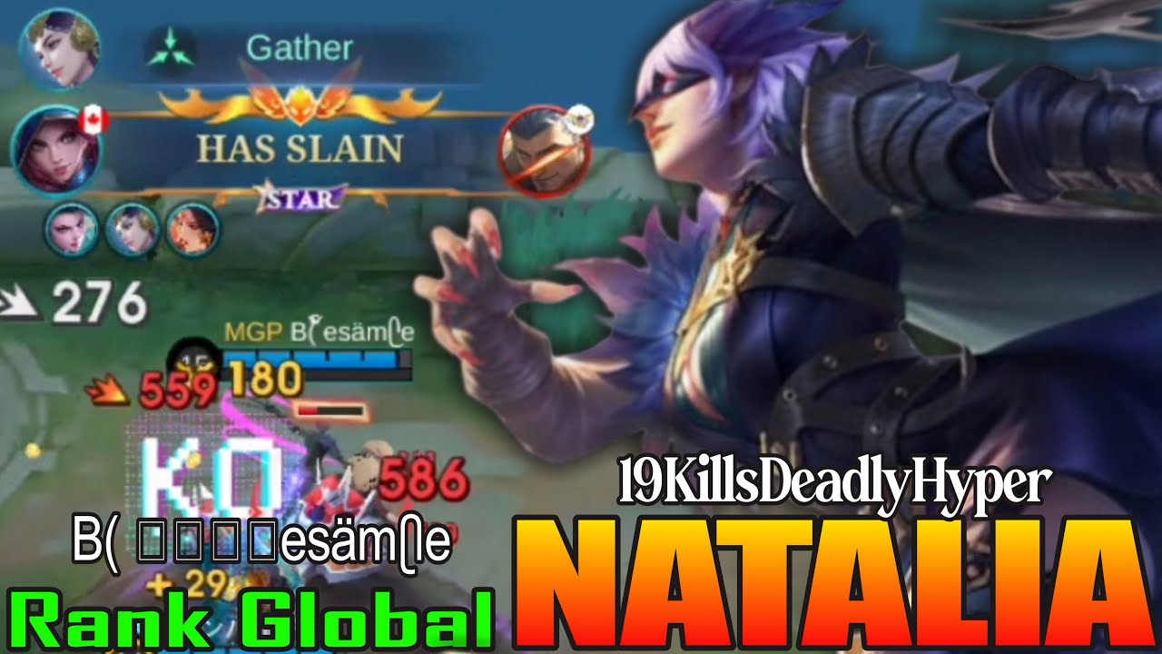 Midnight Raven Skin 19 Kills Deadly Hyper Natalia - B( ၴႅesämᥫe Top Global Natalia - MLBB