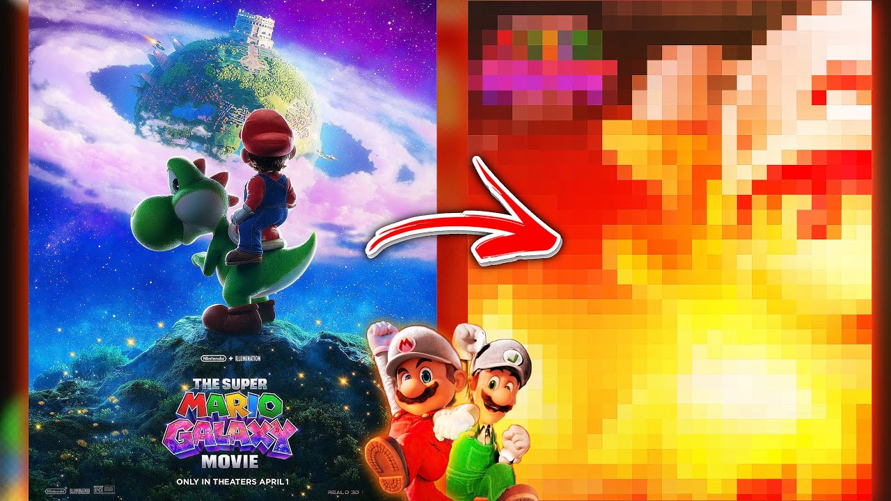 Making A FIRE MARIO AND FIRE LUIGI Poster for the SUPER MARIO GALAXY Movie! 