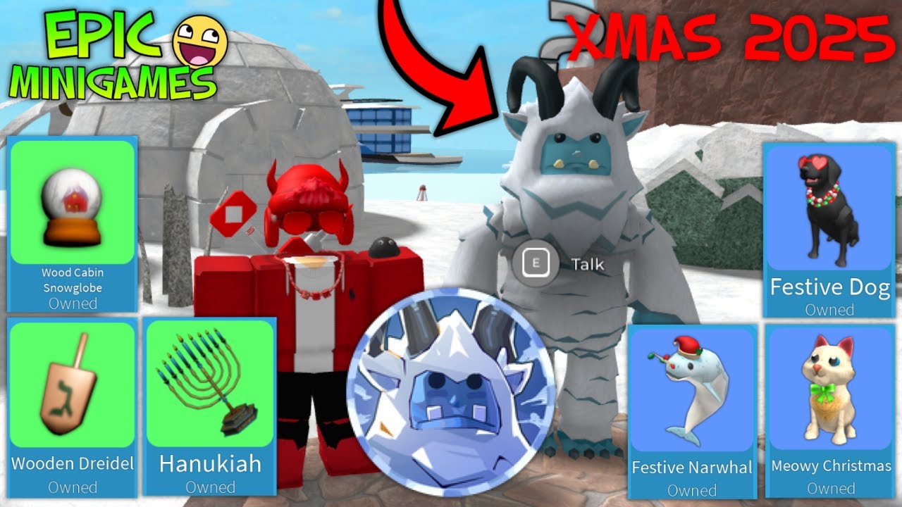 Как пройти квест Йети в рождественском обновлении Roblox Epic Minigames 2025 года!