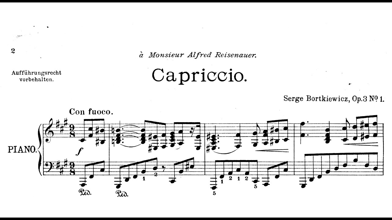 Sergei Bortkiewicz | Capriccio, Op.3/1