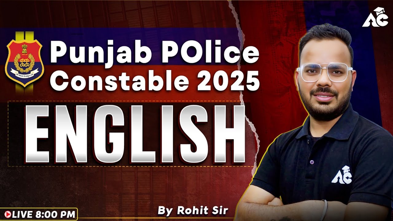 Punjab Police Constable Exam Preparation 2025 | English Class By Rohit Sir
