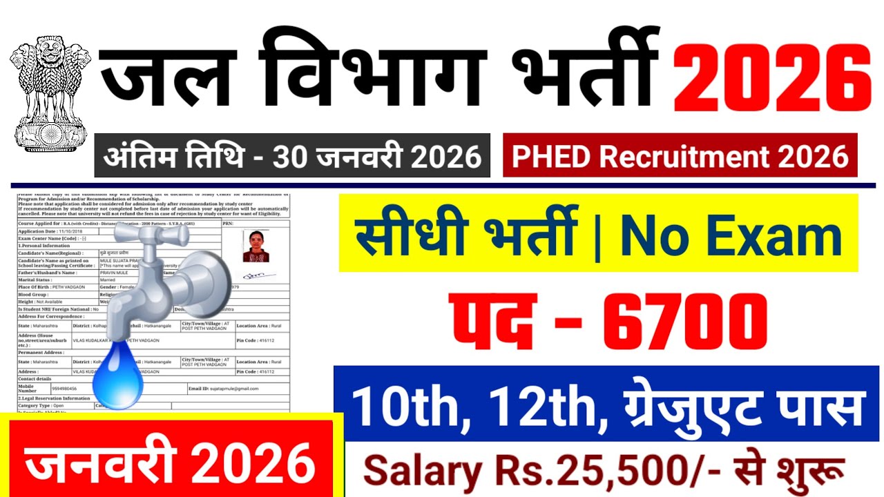 PHED Recruitment 2026, Water Department Recruitment 2026 | fire department recruitment 2026 | #ne...
