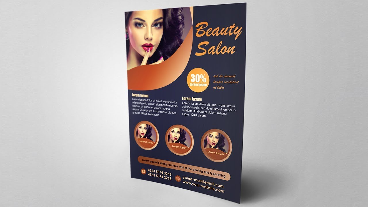 Elegant Hair Salon Flyer Design | Photoshop Tutorial