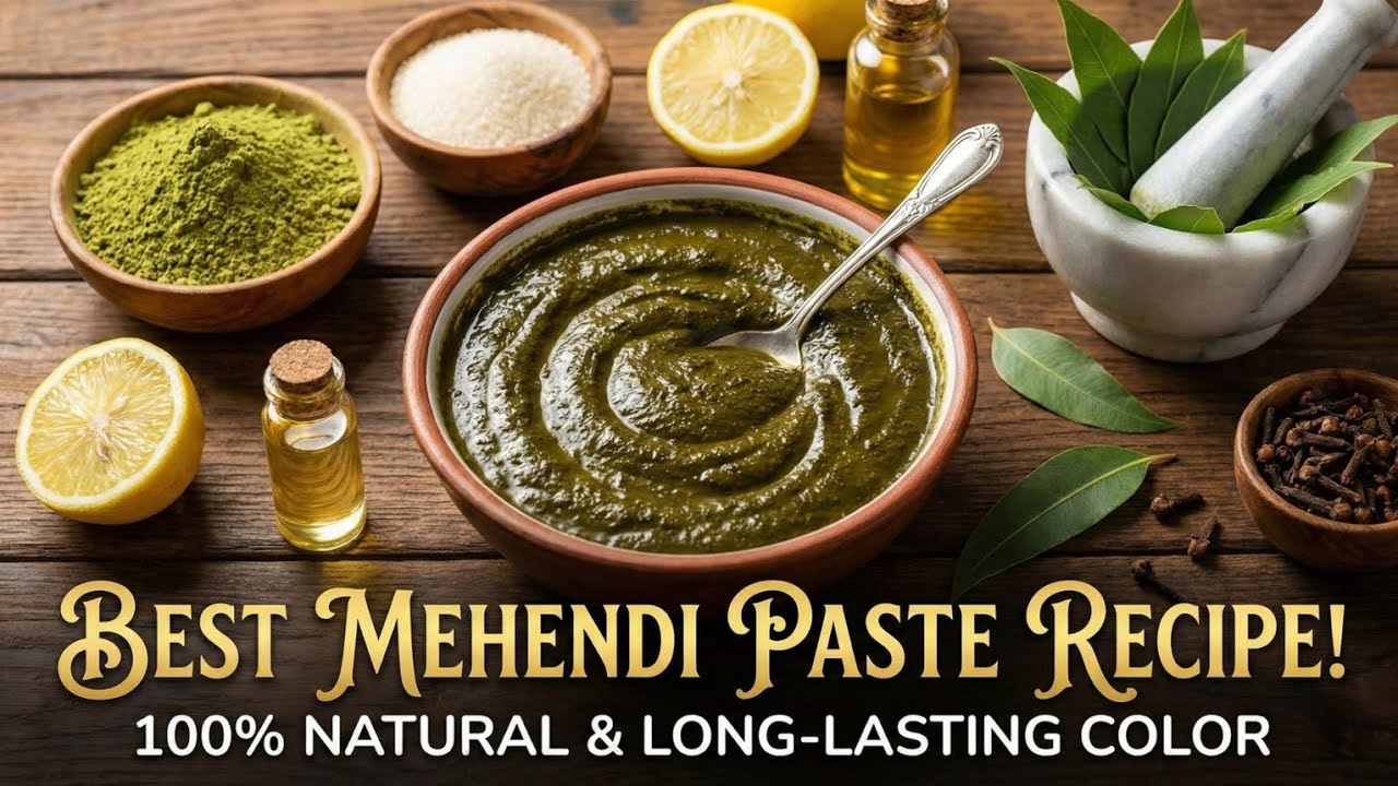 How to Make Natural Henna Paste for Dark Stain | How Professional Henna Paste Macking 