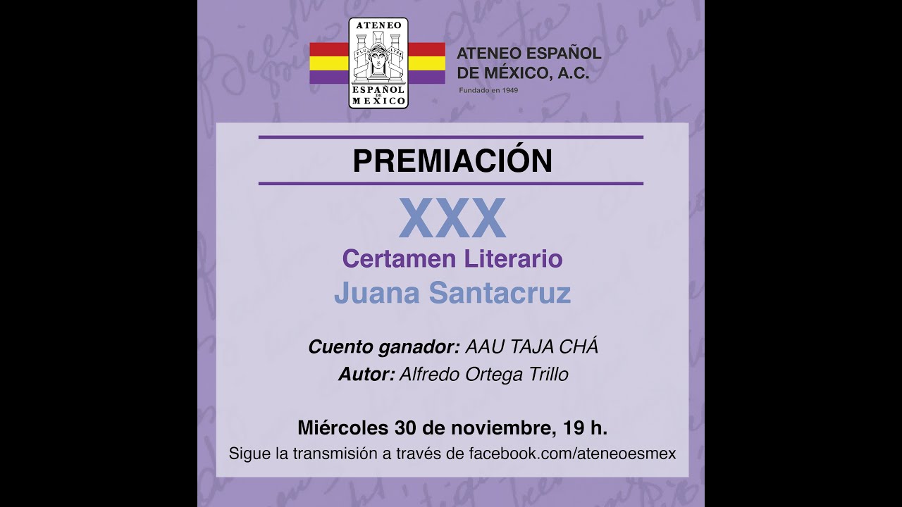 Premiación del XXX Certamen Literario Juana Santacruz