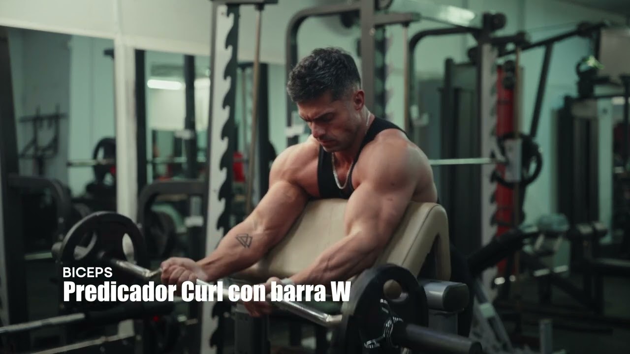 BICEPS   Predicador con barra W