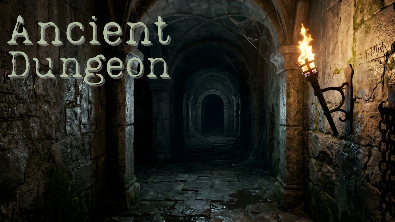 Ancient Dungeon Ambience — Dark Fantasy Music with Torch & Echoes for D&D, Gaming and Focus