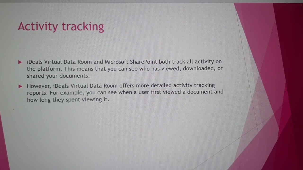 Ideals Virtual Data Room Vs Microsoft Sharepoint Comparison