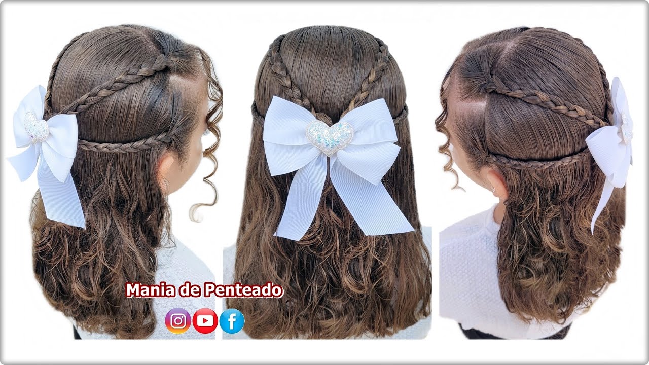 Lindo Penteado para Festas e Ano Novo😍🌟| Beautiful New Year Hairstyle for Girls 🥰🌟