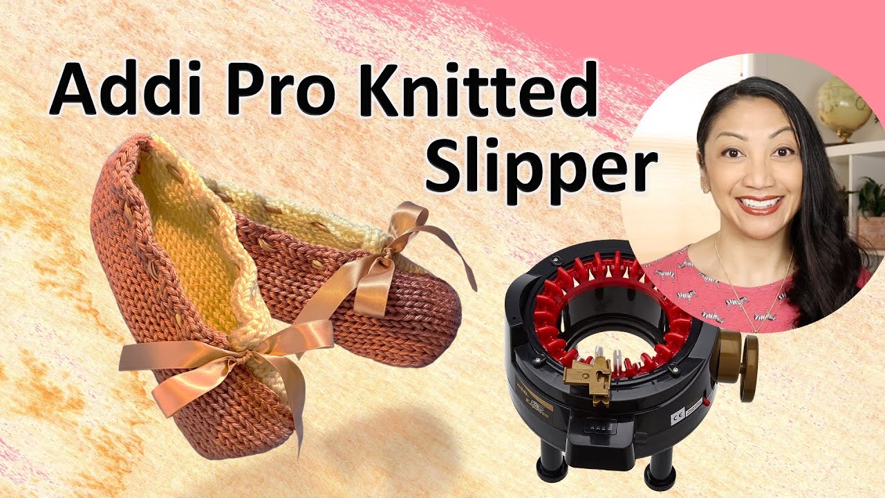 ADDI KNIT SLIPPERS | Circular Knit Machine Ballet Inspired Slippers Addi Pro Knitting Tutorial
