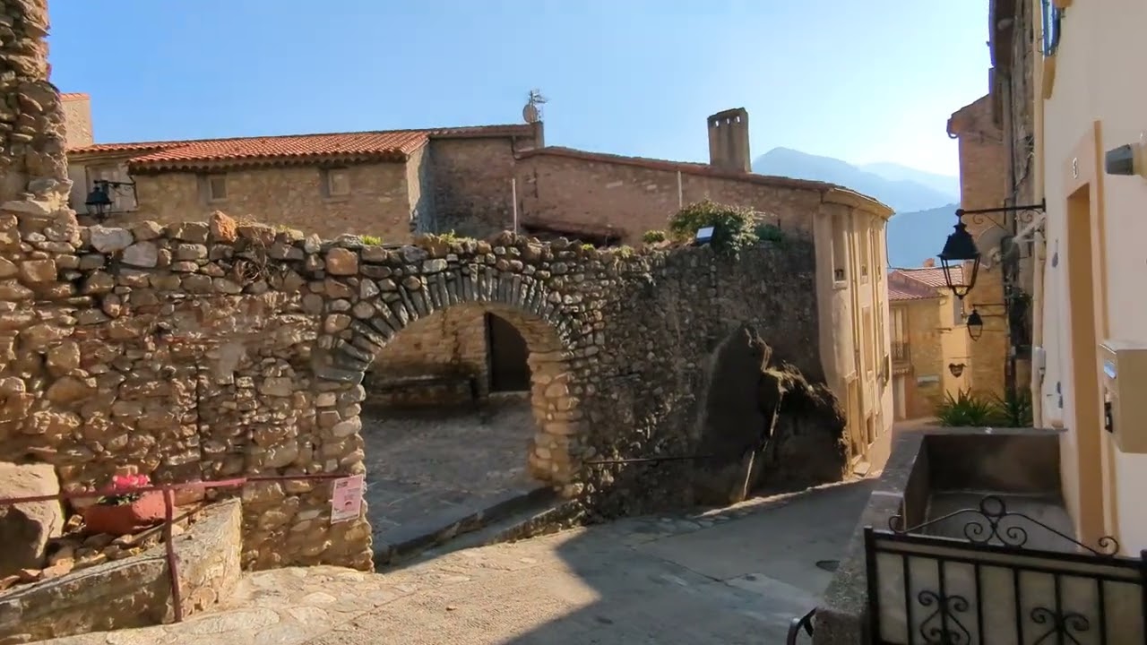 Typical Street of Amélie-les-Bains-Palalda in France