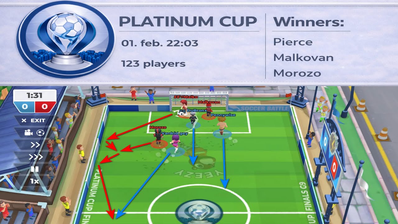 Soccer Battle 1st Platinum Cup of February 2026 - Full BRACKET path of the winner team