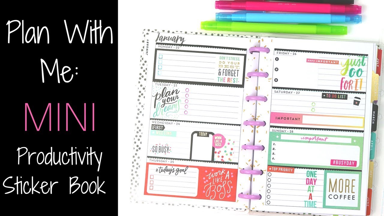 Plan With Me: Productivity Mini Sticker Book