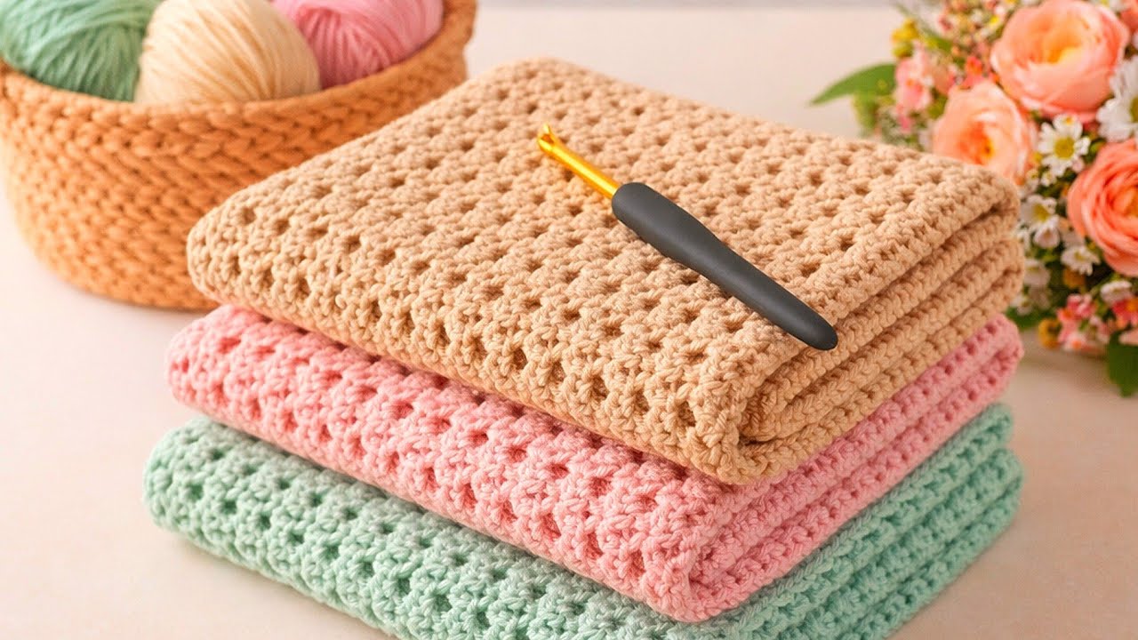 WOW! QUICK AND EASY AMAZING CROCHET BLANKET, MADE IN 2 DAYS WITH CROCHET.