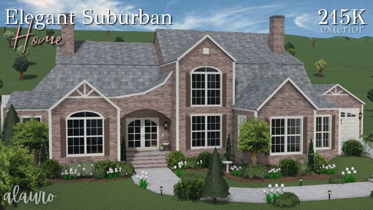 Elegant Suburban Home - 215K Exterior - Bloxburg Speed Build | Roblox