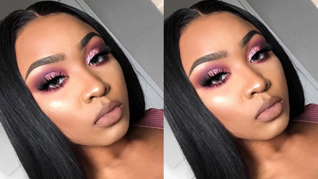 PINK GLITTER CUT CREASE | VALENTINE'S DAY SULTRY SLAY