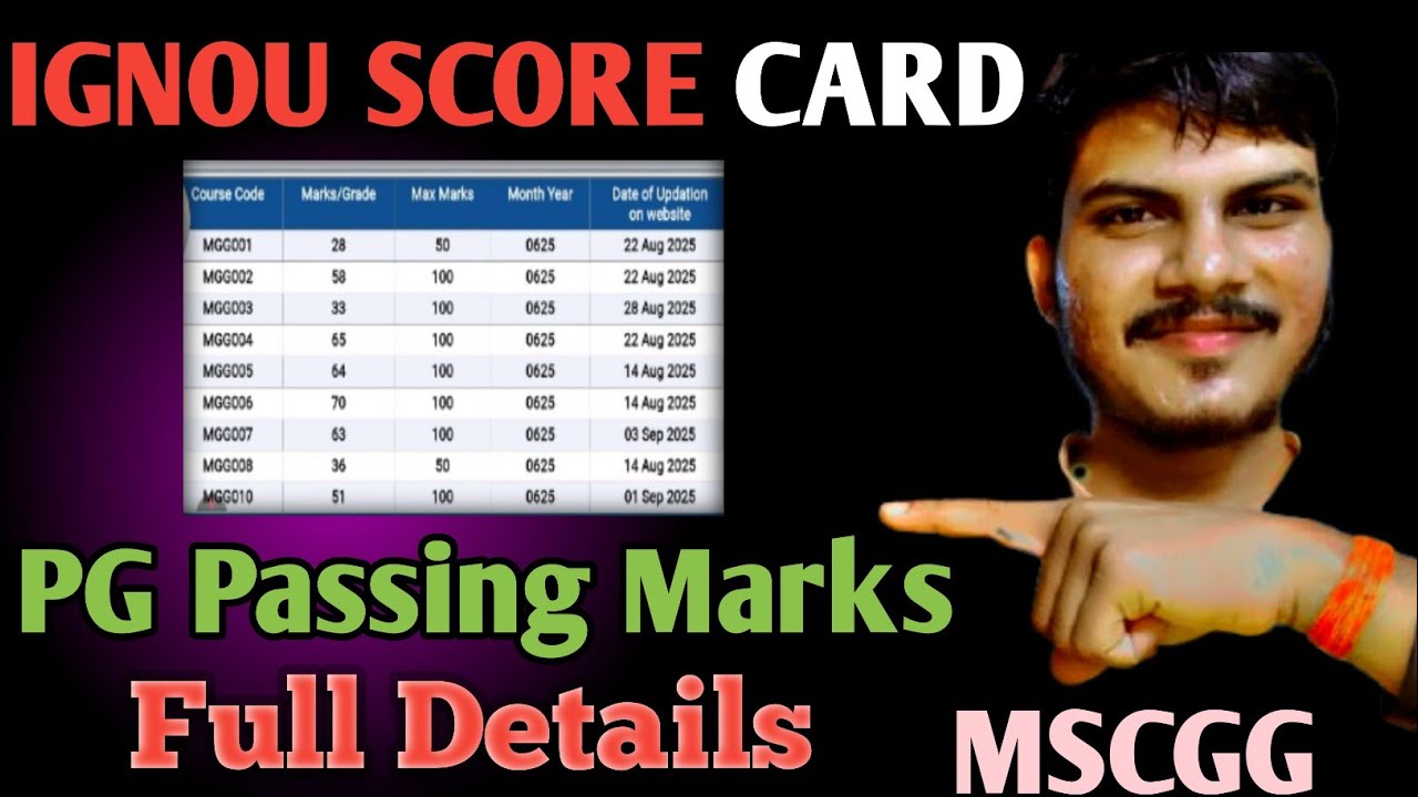 Ignou result || IGNOU Exam score card | ignou passing marks |mscgg ignou