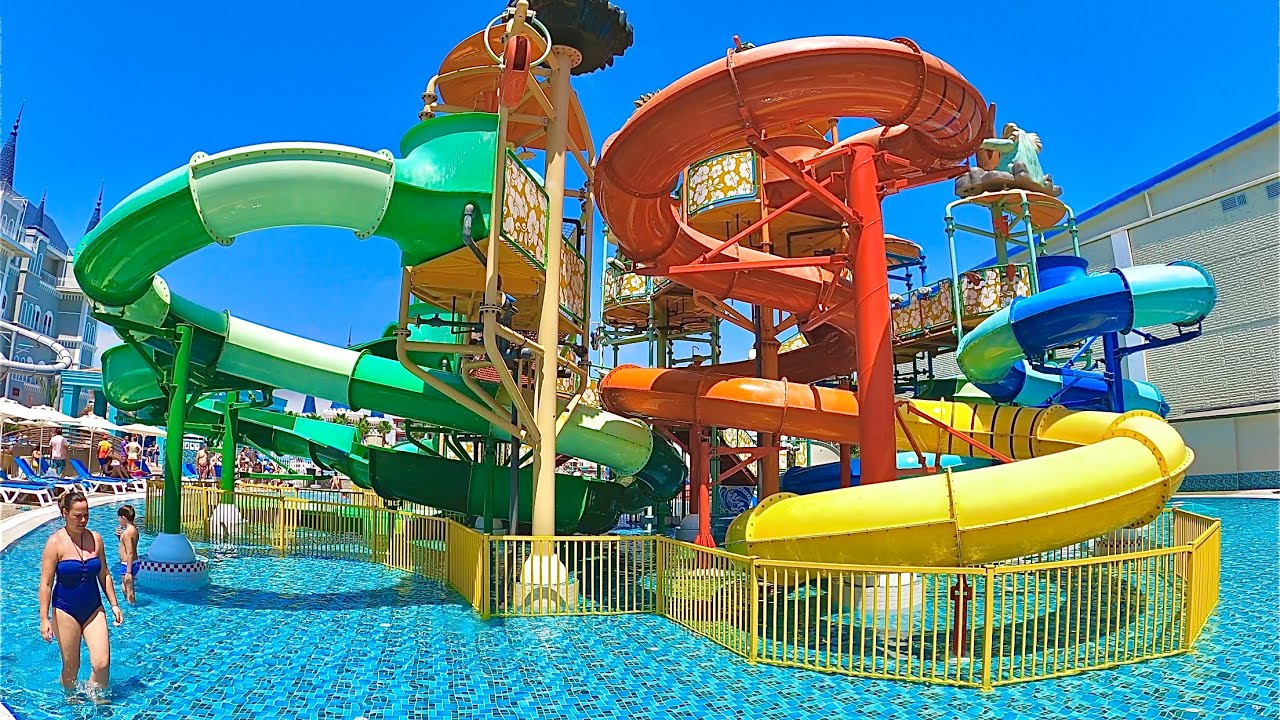 Granada Luxury Belek in Antalya Türkiye (Water Slides + Restaurant & Hotel Tour)