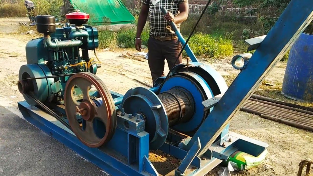 water boring machine with diesel engine, borewell machine