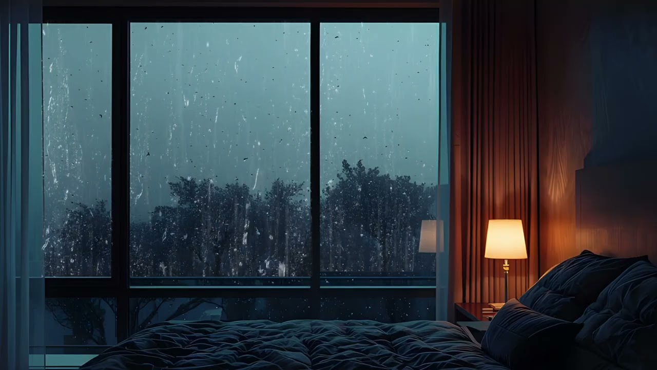 Rain Sounds for Sleeping 🌧️ Cozy Dark Room Ambience