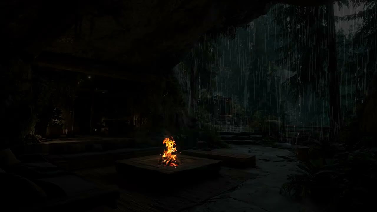 Rain Cave Relax | Heavy Rainfall Inside a Silent Cave for Emotional Healing and Total Relaxation