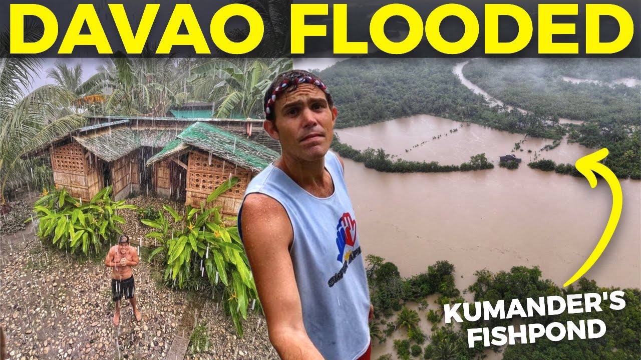 DAVAO PROVINCE FLOODED - Beach Land Extreme Rain... Fishpond House River Overflowing!