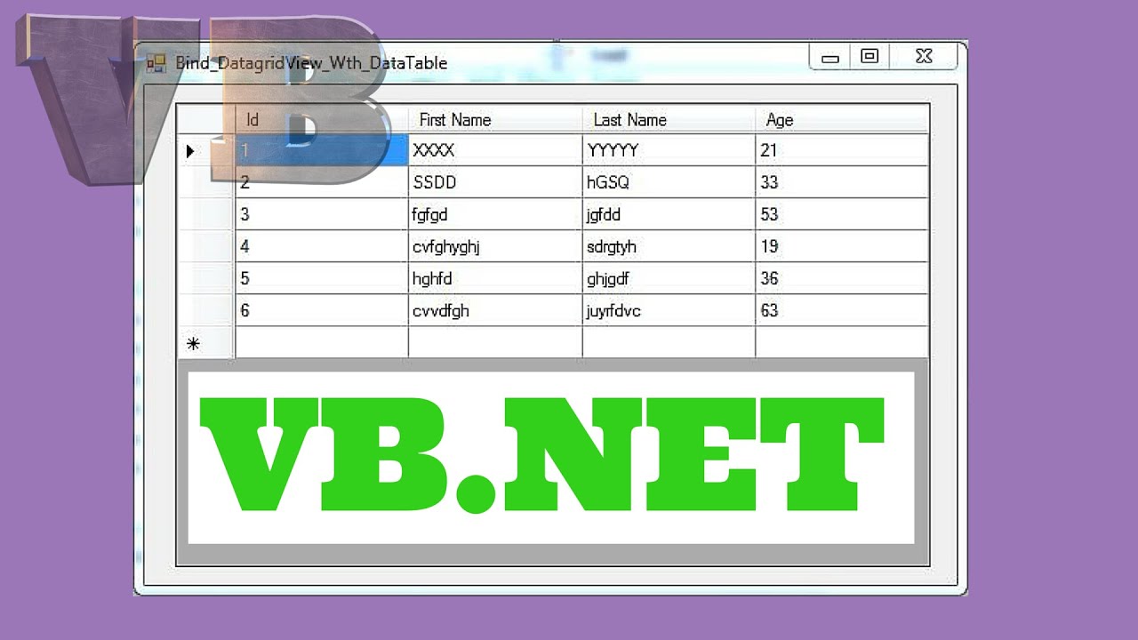 VB.NET - How To Populate DataGridView From DataTable In VB NET [ With Source Code ]