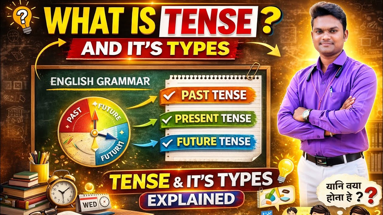 English Grammar – What is tense ? | And it's types| Easy Explanation ✅ #tense #tenses #education 