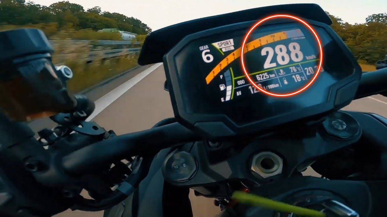 KAWASAKI ZH2 top speed 288 km/h.