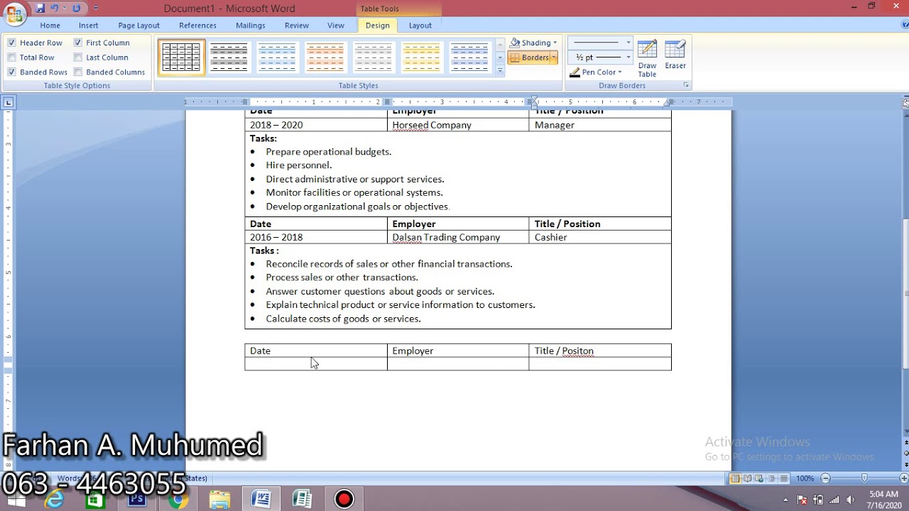 Sida loo qoro CV
