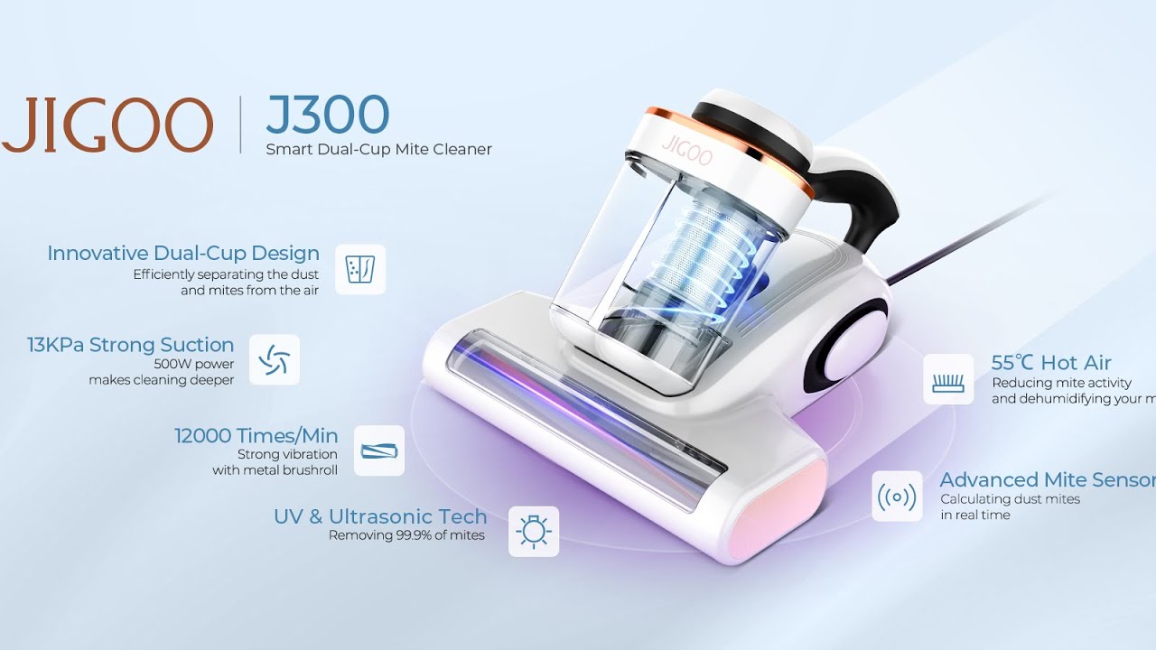 JIGOO J300 Smart Dual-Cup Mite Cleaner