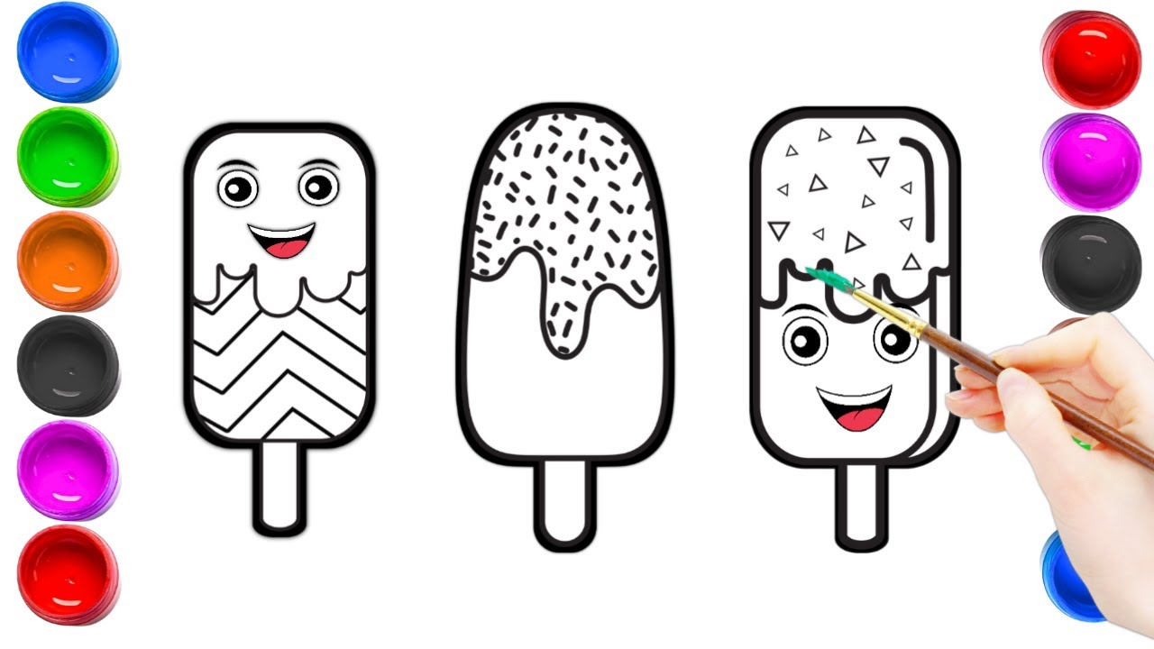 Drawing 0108 to 112. Icecream drawing | Hair Comb | Ball Drawing | Kettle coloring | 5-in-One | Art