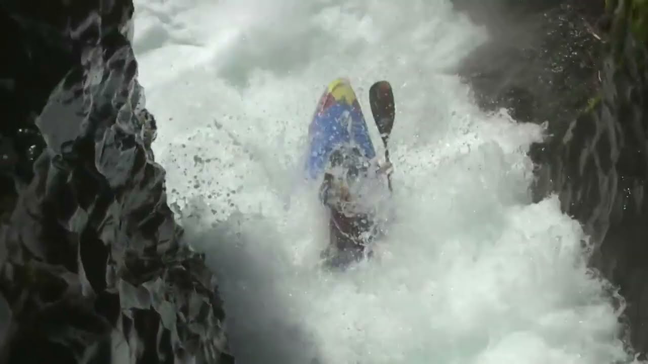 Kayaker performs 'world first' flip off waterfall