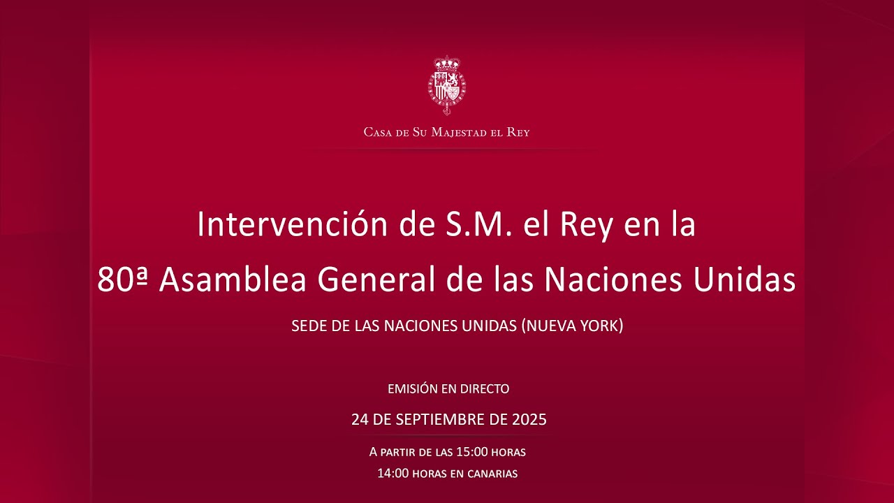 Intervención del Rey ante las Naciones Unidas en la 80ª Asamblea General de la ONU